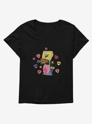 SpongeBob SquarePants Valentine Conversation Hearts Womens T-Shirt Plus