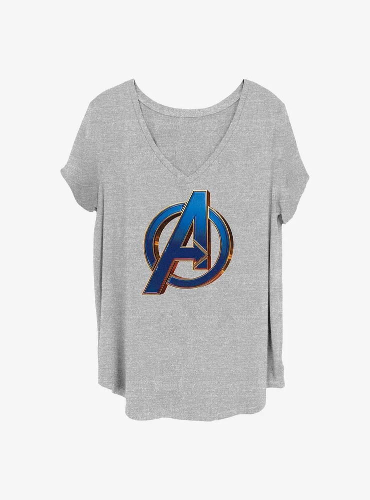 Marvel The Avengers Blue Logo Girls T-Shirt Plus