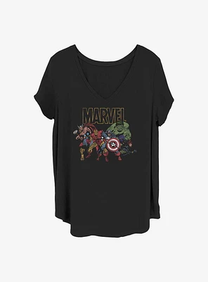 Marvel The Avengers Group Girls T-Shirt Plus