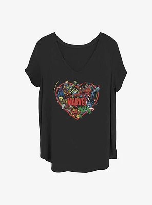 Marvel The Avengers Hero Heart Girls T-Shirt Plus