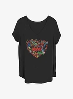 Marvel The Avengers Hero Heart Girls T-Shirt Plus