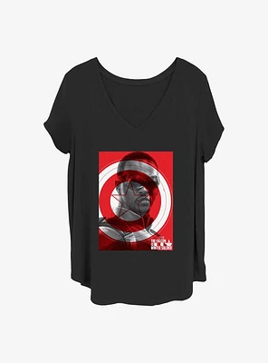 Marvel the Falcon and Winter Soldier Shield Girls T-Shirt Plus