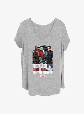 Marvel the Falcon and Winter Soldier Power Pose Girls T-Shirt Plus