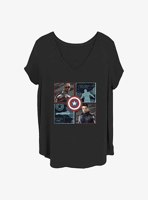 Marvel the Falcon and Winter Soldier Hero Box Up Girls T-Shirt Plus