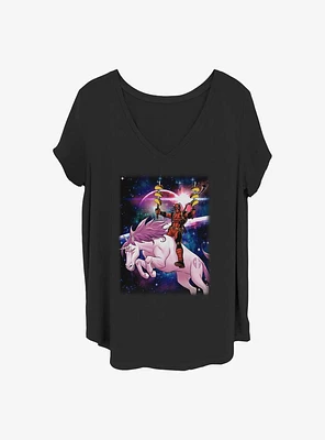 Marvel Deadpool Taco Unicorn Girls T-Shirt Plus