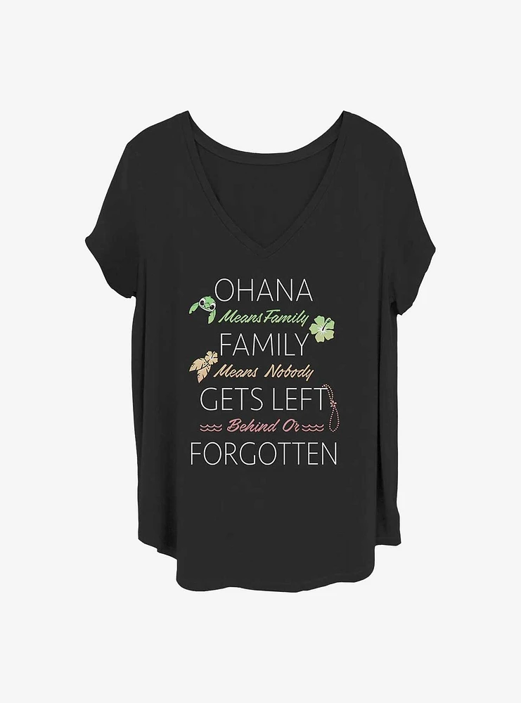 Disney Lilo & Stitch Ohana Family Quoted Girls T-Shirt Plus