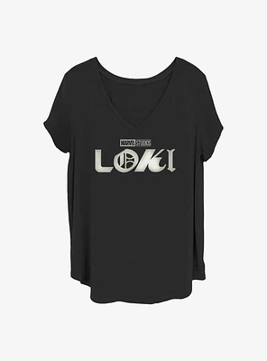 Marvel Loki Logo Film Grain Girls T-Shirt Plus