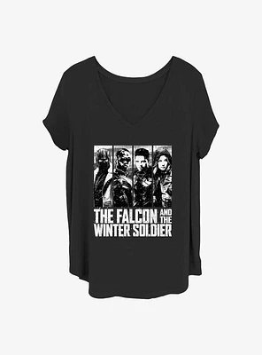 Marvel the Falcon and Winter Soldier White Out Girls T-Shirt Plus