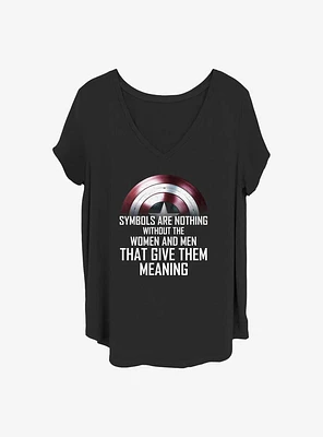 Marvel the Falcon and Winter Soldier Shield Practice Girls T-Shirt Plus