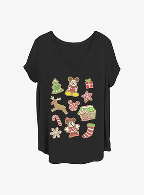 Disney Mickey Mouse Christmas Cookies Girls T-Shirt Plus