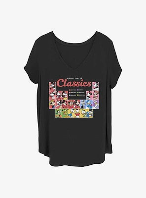 Disney Mickey Mouse Classic Periodic Girls T-Shirt Plus