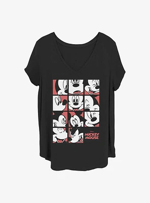 Disney Mickey Mouse Expression Grid Girls T-Shirt Plus