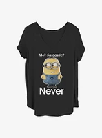 Minions Never Sarcastic Girls T-Shirt Plus