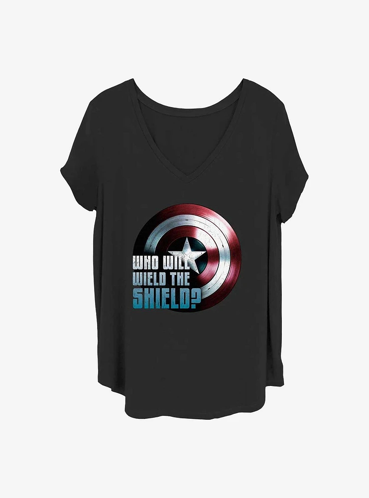 Marvel The Falcon and Winter Soldier Wielding Shield Girls T-Shirt Plus