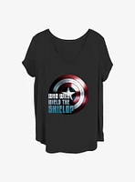 Marvel The Falcon and Winter Soldier Wielding Shield Girls T-Shirt Plus