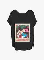 Disney Mickey Mouse & Minnie Holiday Polaroid Girls T-Shirt Plus