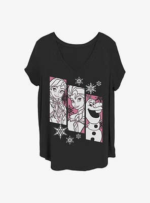 Disney Frozen Snow Trio Girls T-Shirt Plus