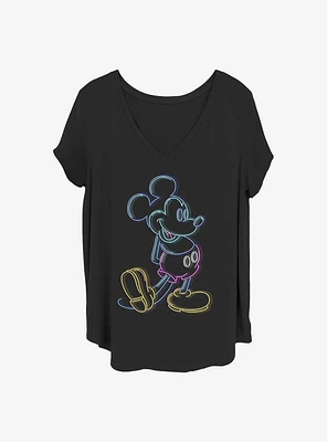 Disney Mickey Mouse Neon Girls T-Shirt Plus