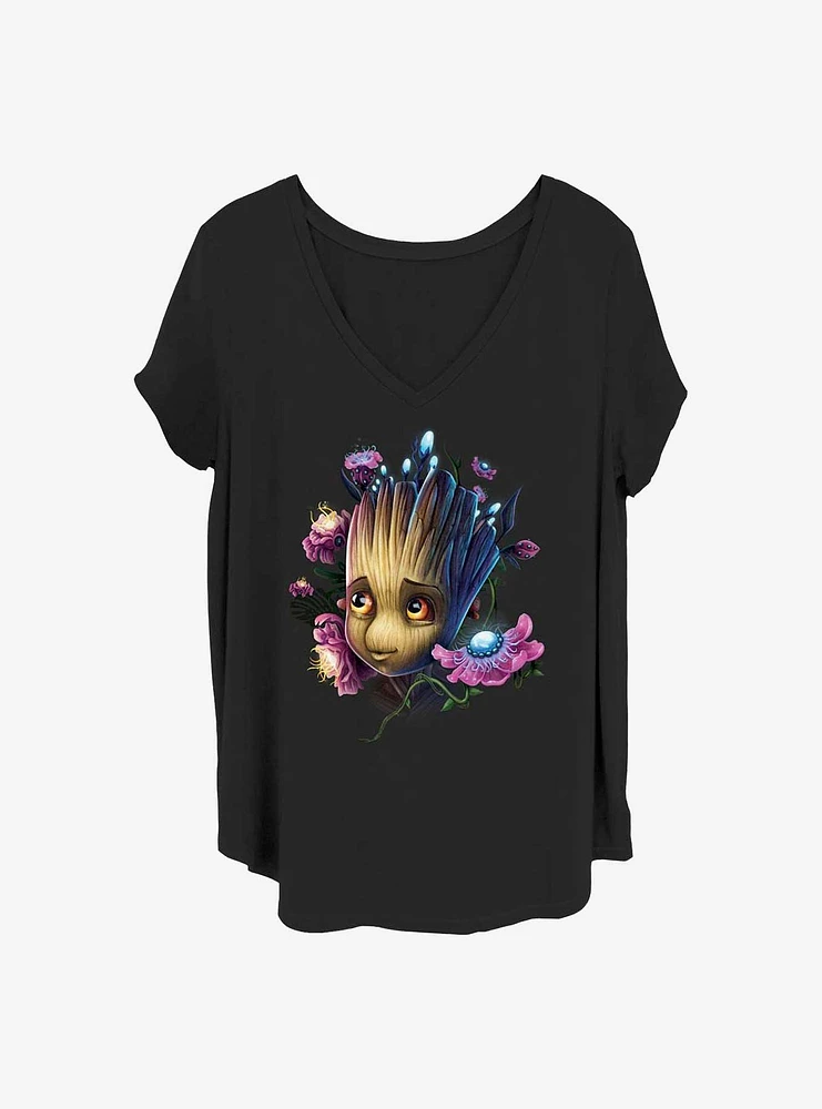 Marvel Guardians of the Galaxy Groot Flowers Girls T-Shirt Plus