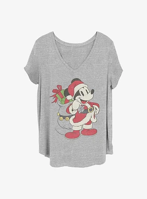 Disney Mickey Mouse Santa Girls T-Shirt Plus