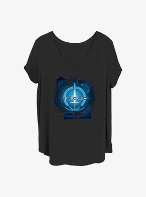 Marvel WandaVision Digital Sword Logo Girls T-Shirt Plus