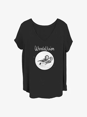 Marvel WandaVision Flying Cartoon Girls T-Shirt Plus