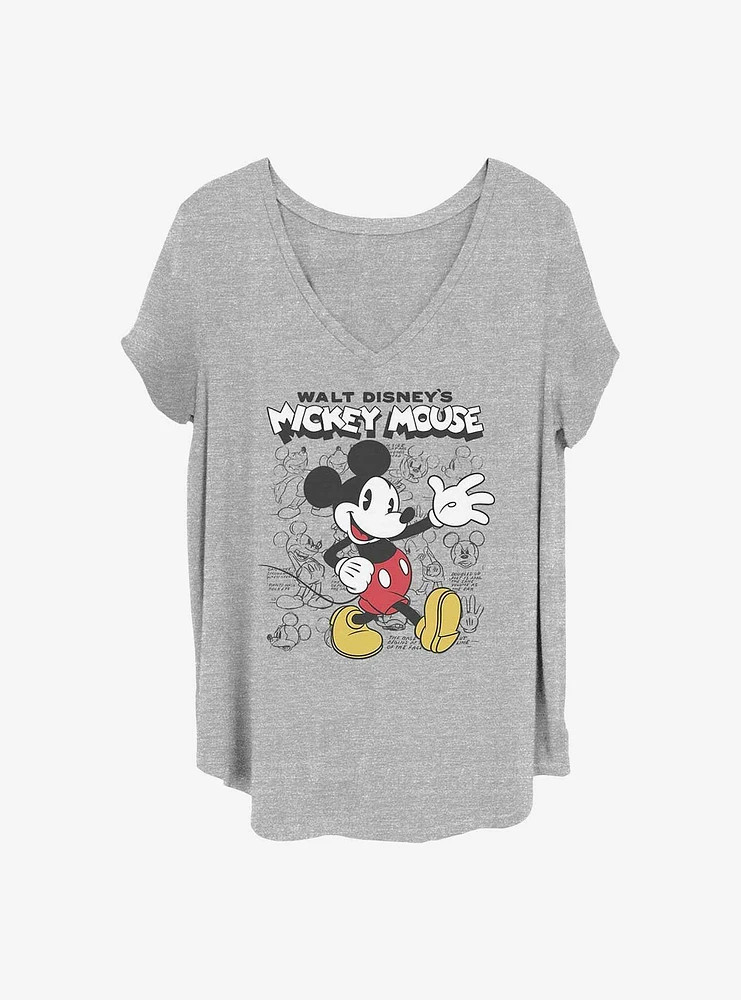 Disney Mickey Mouse Sketchbook Girls T-Shirt Plus