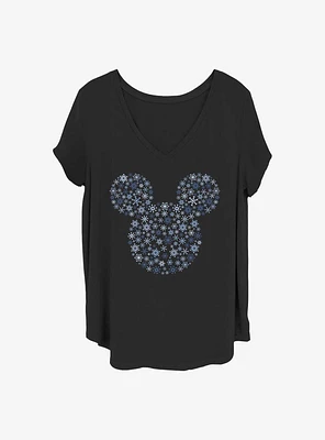 Disney Mickey Mouse Snowflakes Ear Girls T-Shirt Plus