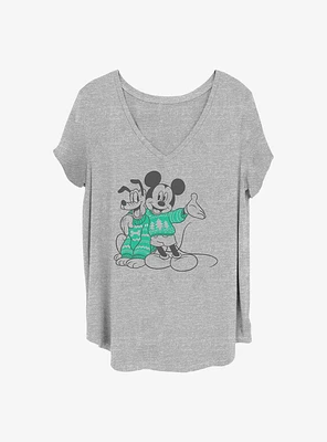 Disney Mickey Mouse & Pluto Sweater Pals Girls T-Shirt Plus