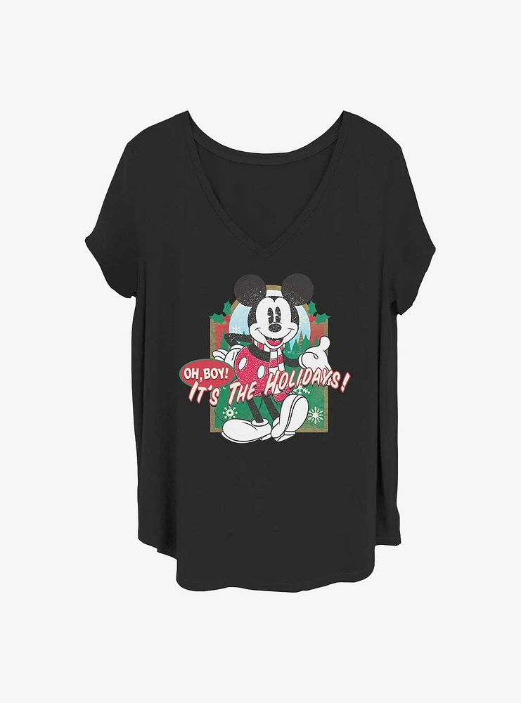Disney Mickey Mouse Vintage Holiday Girls T-Shirt Plus