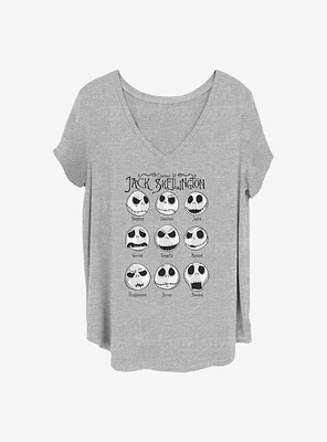 Disney The Nightmare Before Christmas Jack Emotions Girls T-Shirt Plus