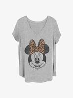 Disney Minnie Mouse Face Leopard Girls T-Shirt Plus