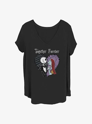 The Nightmare Before Christmas Jack & Sally Together Forever Girls T-Shirt Plus