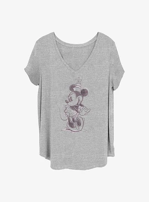 Disney Minnie Mouse Sketch Girls T-Shirt Plus