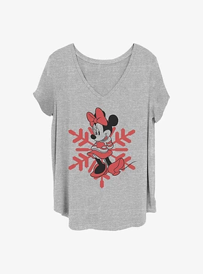 Disney Minnie Mouse Snowflake Girls T-Shirt Plus