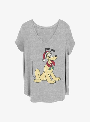 Disney Pluto Holiday Hat Girls T-Shirt Plus