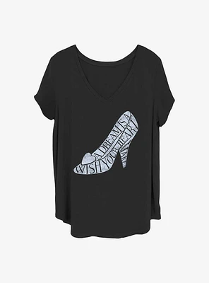 Disney Cinderella Engraved Slipper Girls T-Shirt Plus