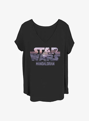 Star Wars The Mandalorian Child Logo Fill Girls T-Shirt Plus