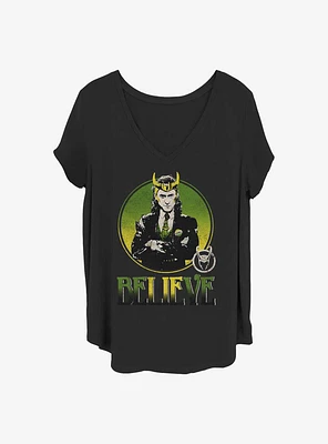 Marvel Loki Believe Girls T-Shirt Plus