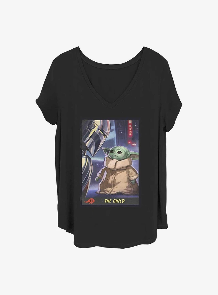 Star Wars The Mandalorian Little Trading Card Girls T-Shirt Plus