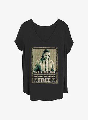 Marvel Loki Break Free Girls T-Shirt Plus