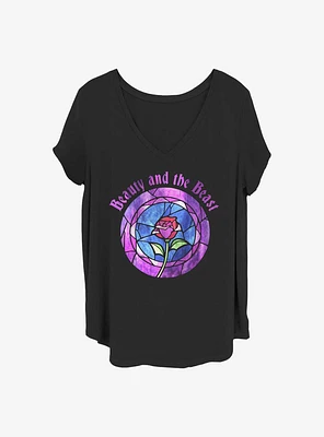 Disney Beauty and the Beast Glass Rose Girls T-Shirt Plus