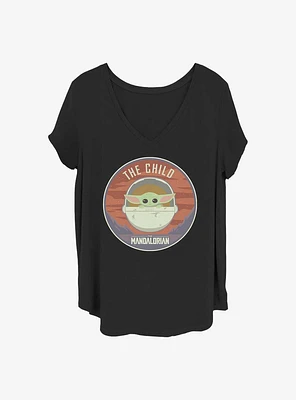 Star Wars The Mandalorian Child Bassinet Badge Girls T-Shirt Plus