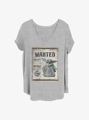 Star Wars The Mandalorian Wanted Child Poster Girls T-Shirt Plus