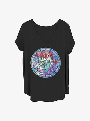 Disney The Little Mermaid Ariel Stained Glass Girls T-Shirt Plus