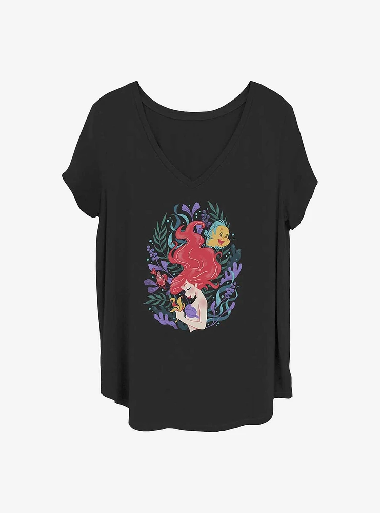 Disney The Little Mermaid Leafy Ariel Girls T-Shirt Plus