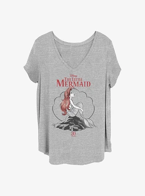 Disney The Little Mermaid Sketch Anniversary Girls T-Shirt Plus