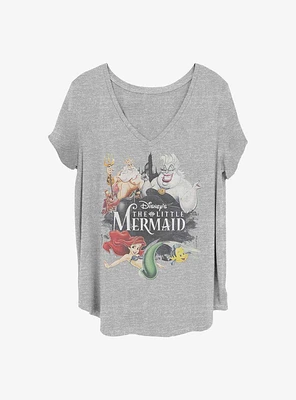 Disney The Little Mermaid Watercolor Poster Girls T-Shirt Plus