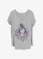 Disney Mulan Floral Girls T-Shirt Plus