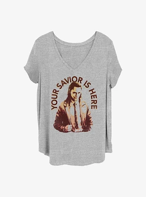 Marvel Loki Your Savior Is Here Girls T-Shirt Plus